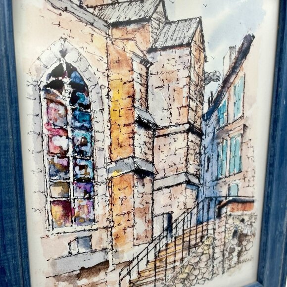 Fred Ekman Signed Numbered 17/200 European Church Street Scene Print Framed RARE - Picture 4 of 7